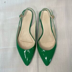 Boden Green Patent Leather Slingback Heels Size 6